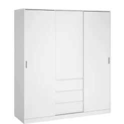 Kledingkast Luna Hoogglans Wit - 177x201x60 cm