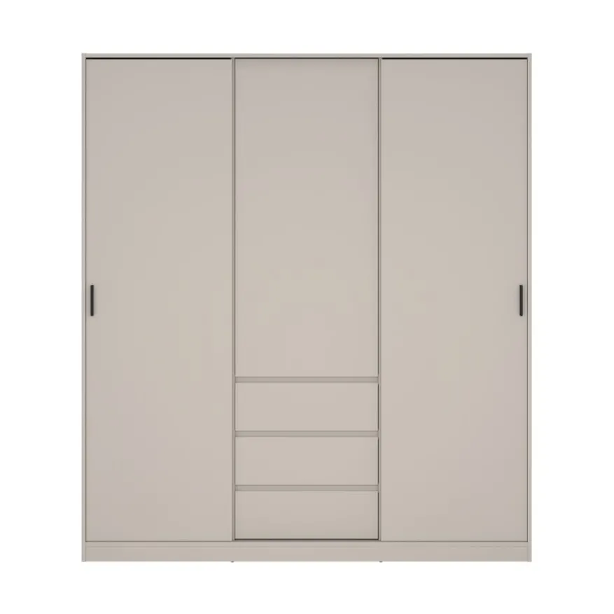 Kledingkast Luna Taupe - 177x201x60 cm