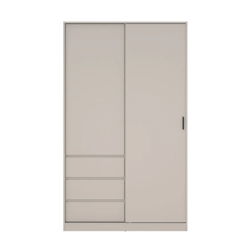 Kledingkast Luna Taupe - 119x201x60 cm