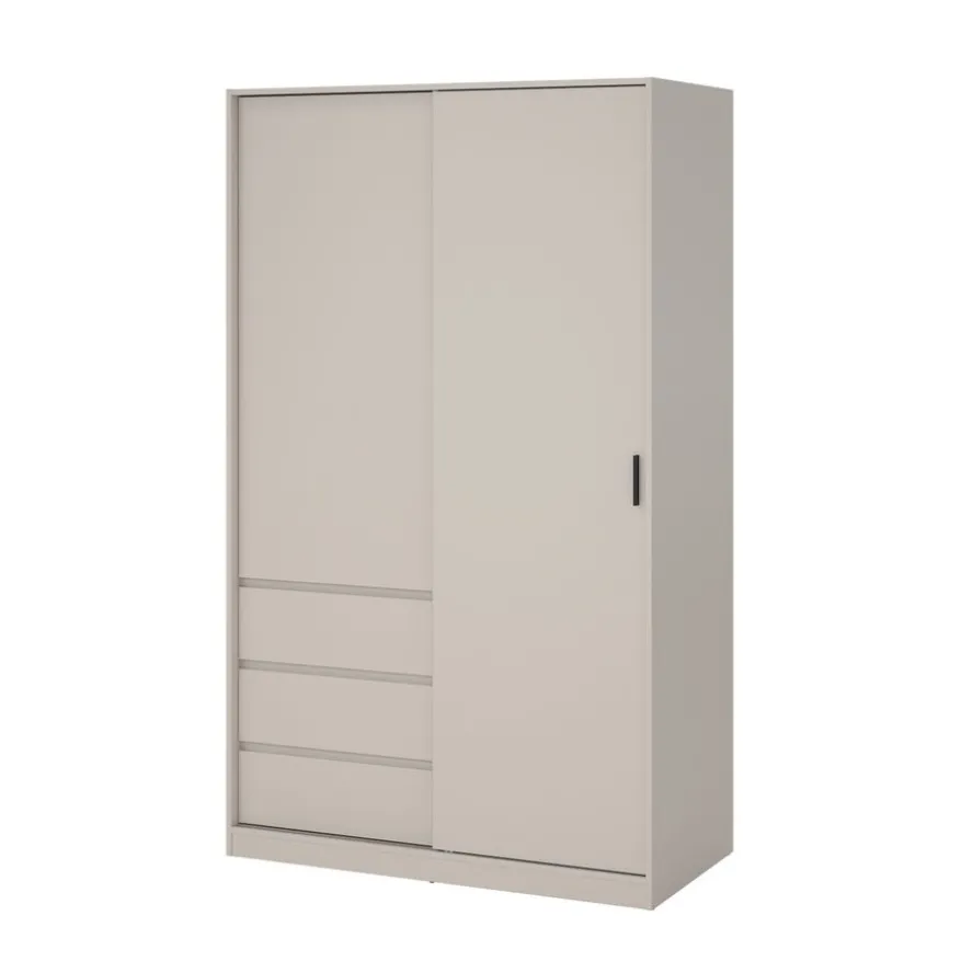 Kledingkast Luna Taupe - 119x201x60 cm