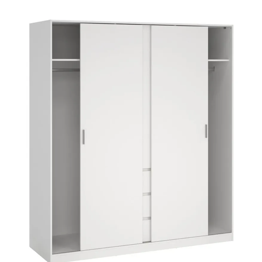 Kledingkast Luna Wit - 177x201x60 cm