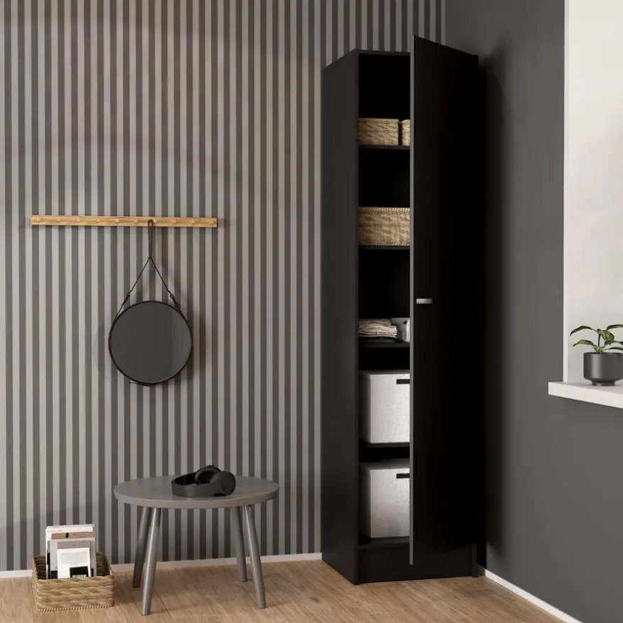 Kledingkast Miami Zwart - 49x200x47 cm