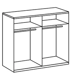 Kledingkast Oss Donkergrijs - 200x216x58 cm