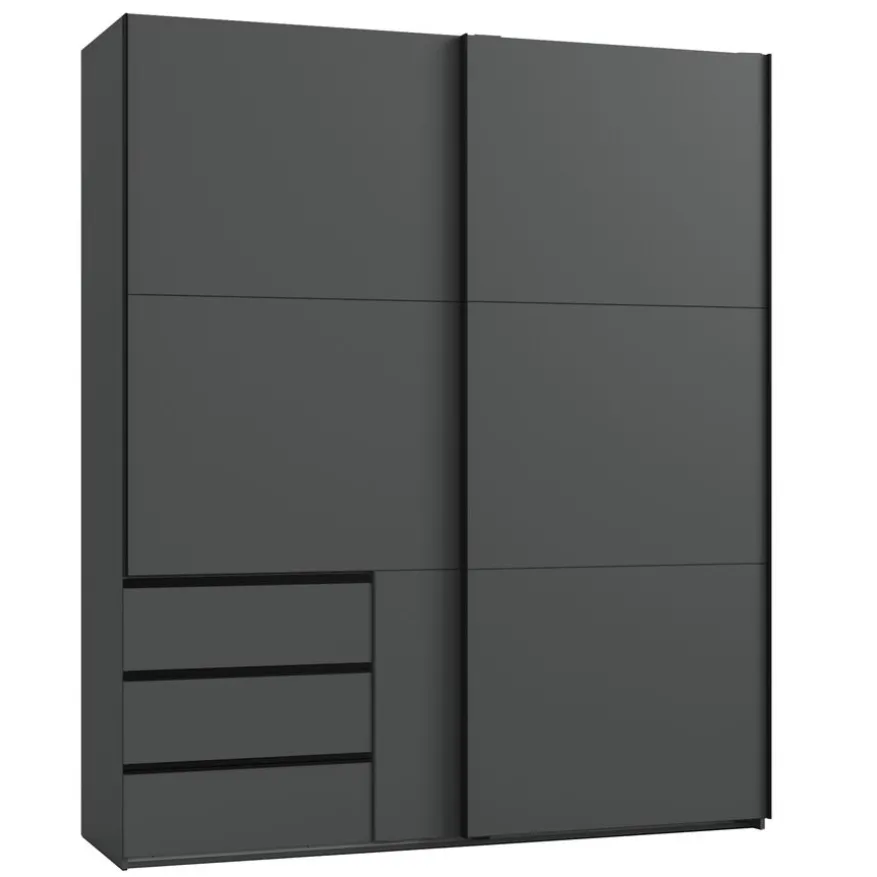 Kledingkast Oss Donkergrijs - 200x236x65 cm