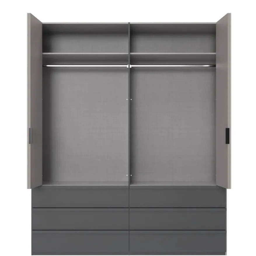 Kledingkast Rivas Taupe - 200x236x58 cm