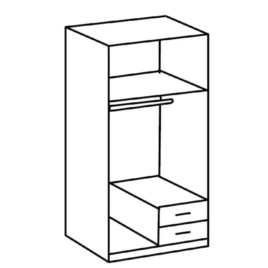 Kledingkast Stolpen Grafiet - 90x199x58 cm