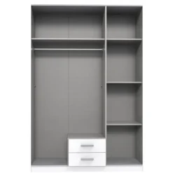 Kledingkast Stolpen Grafiet - 135x199x58 cm