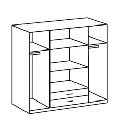Kledingkast Stolpen Grafiet - 180x199x58 cm