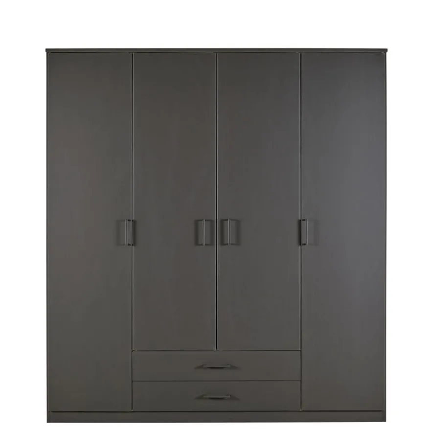Kledingkast Stolpen Grafiet - 180x199x58 cm