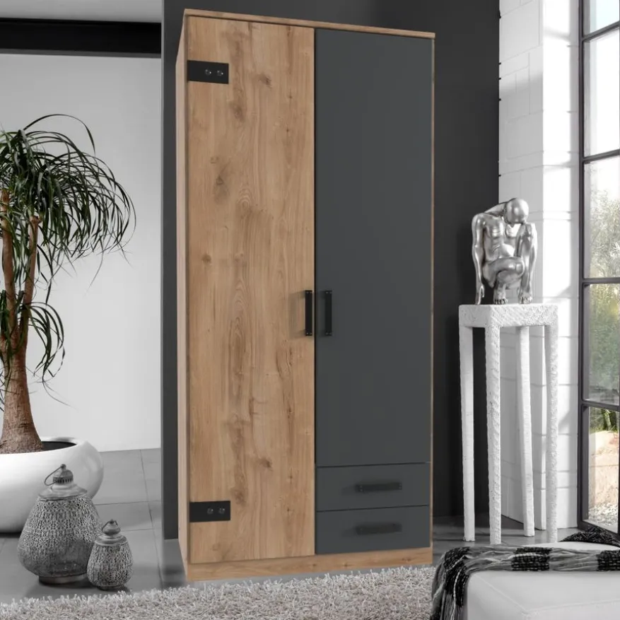 Kledingkast Stratum Naturel - 90x199x58 cm