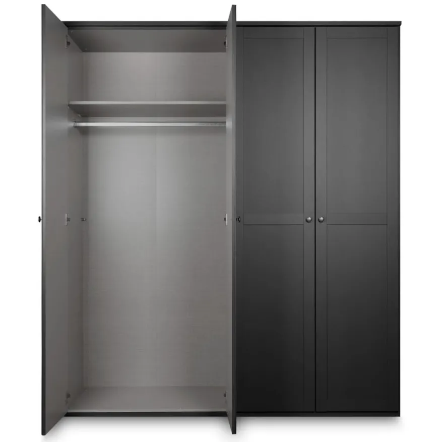 Kledingkast Tudela Donkergrijs - 180x210x58 cm