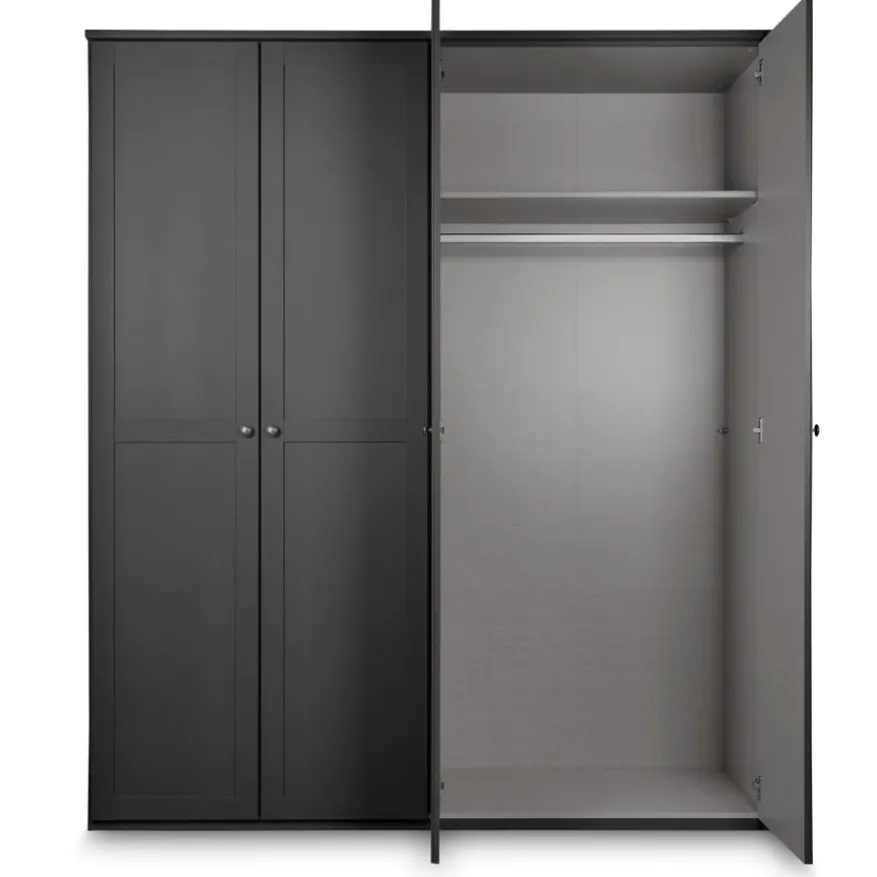 Kledingkast Tudela Donkergrijs - 180x210x58 cm