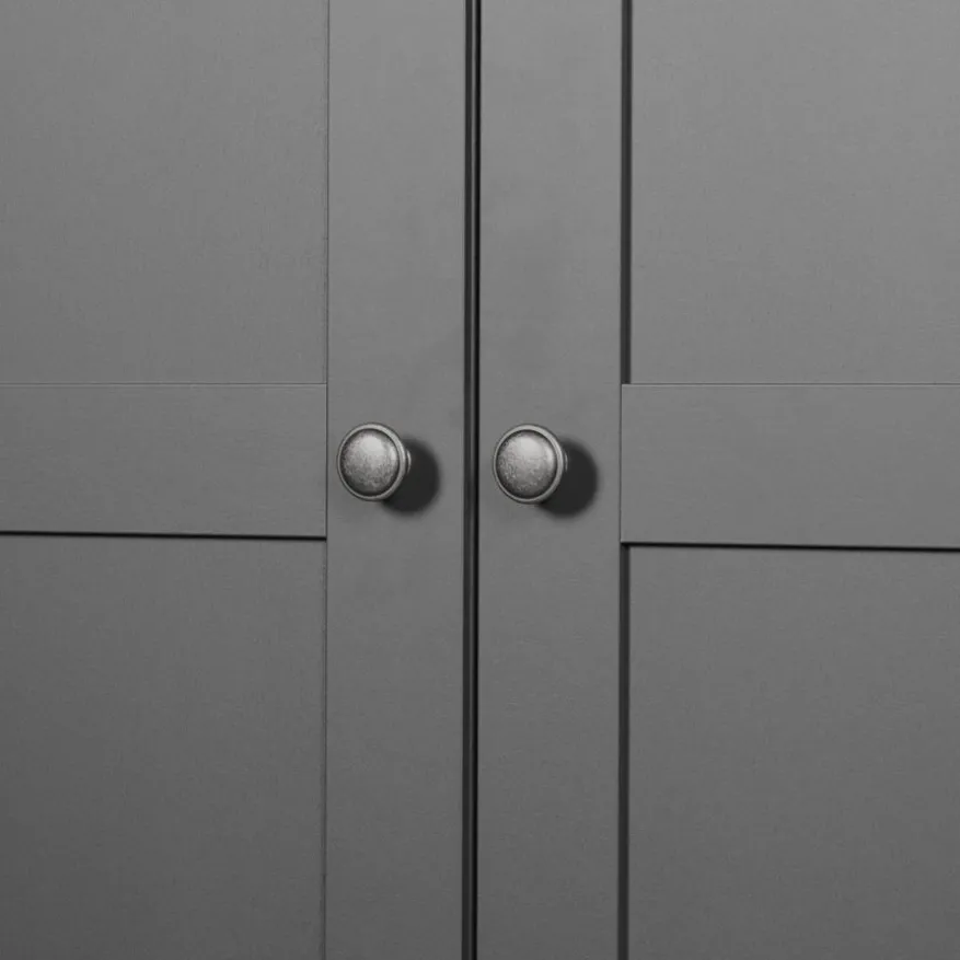 Kledingkast Tudela Donkergrijs - 225x210x58 cm