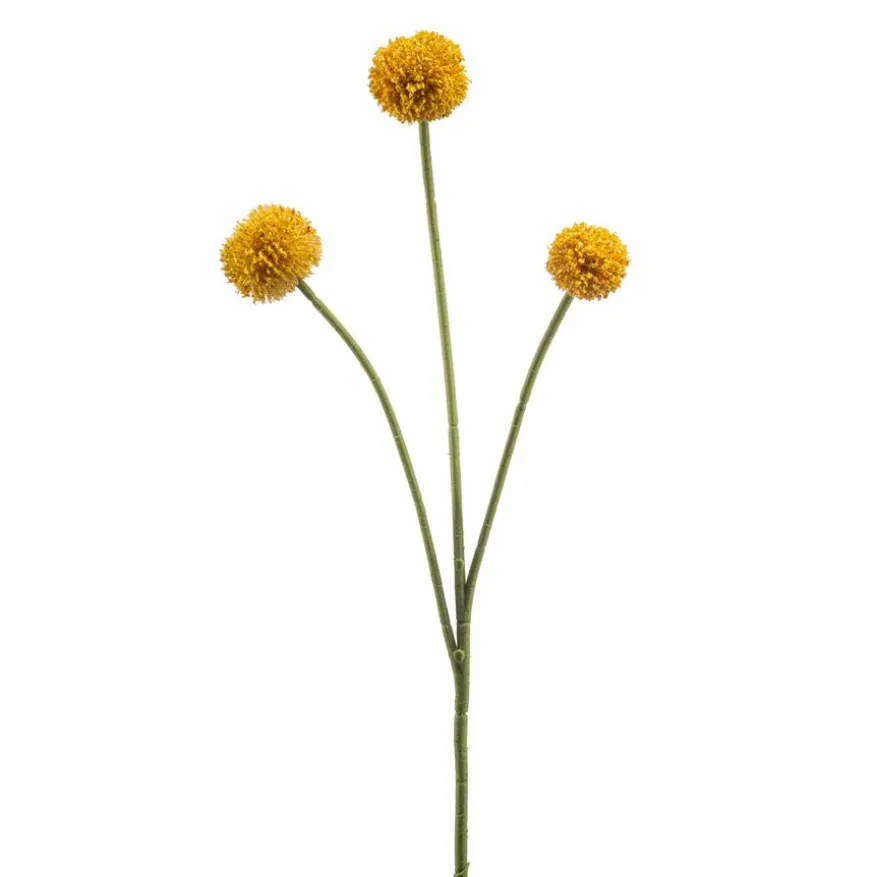 Kunstbloem Craspedia Oker - 69 cm