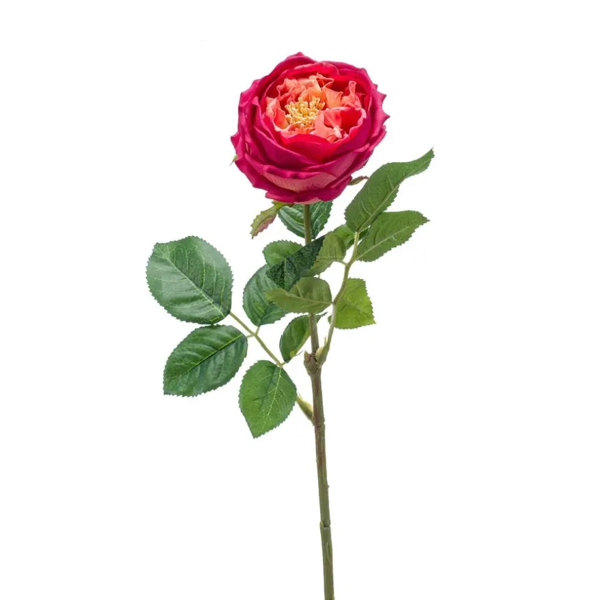 Kunstbloem Rose Donkerroze- 60 cm