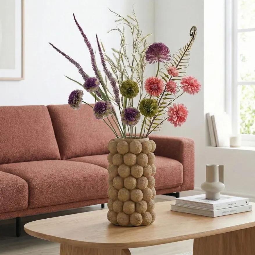 Kunsttak Grass Flower Paars - 115 cm