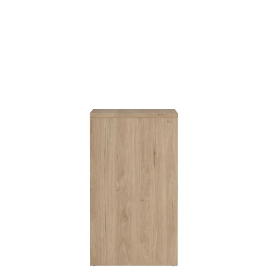 Ladekast Atlanta Eiken / Hoogglans Wit - 80x84x48 cm