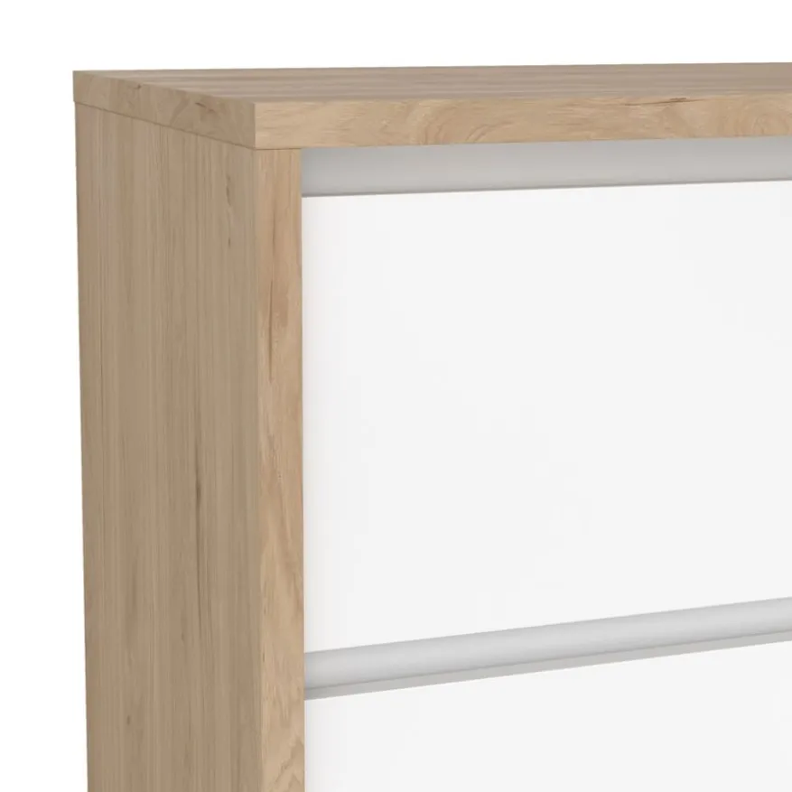 Ladekast Atlanta Eiken / Hoogglans Wit - 80x84x48 cm