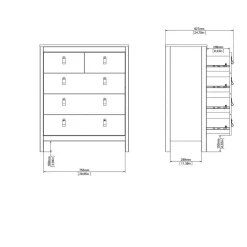 Ladekast Dallas Taupe - 83x99x39 cm