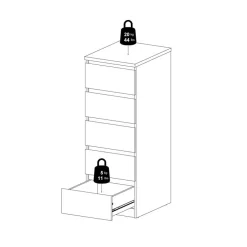 Ladekast Luna Eiken - 41x112x50 cm