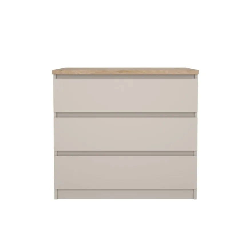 Ladekast Luna Taupe / Eiken - 77x71x50 cm