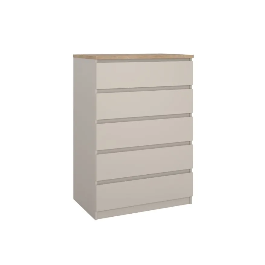 Ladekast Luna Taupe / Eiken - 77x112x50 cm