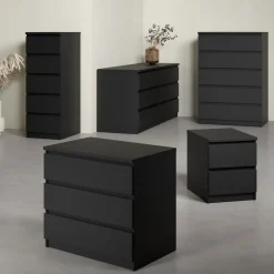Ladekast Luna Zwart - 154x71x50 cm