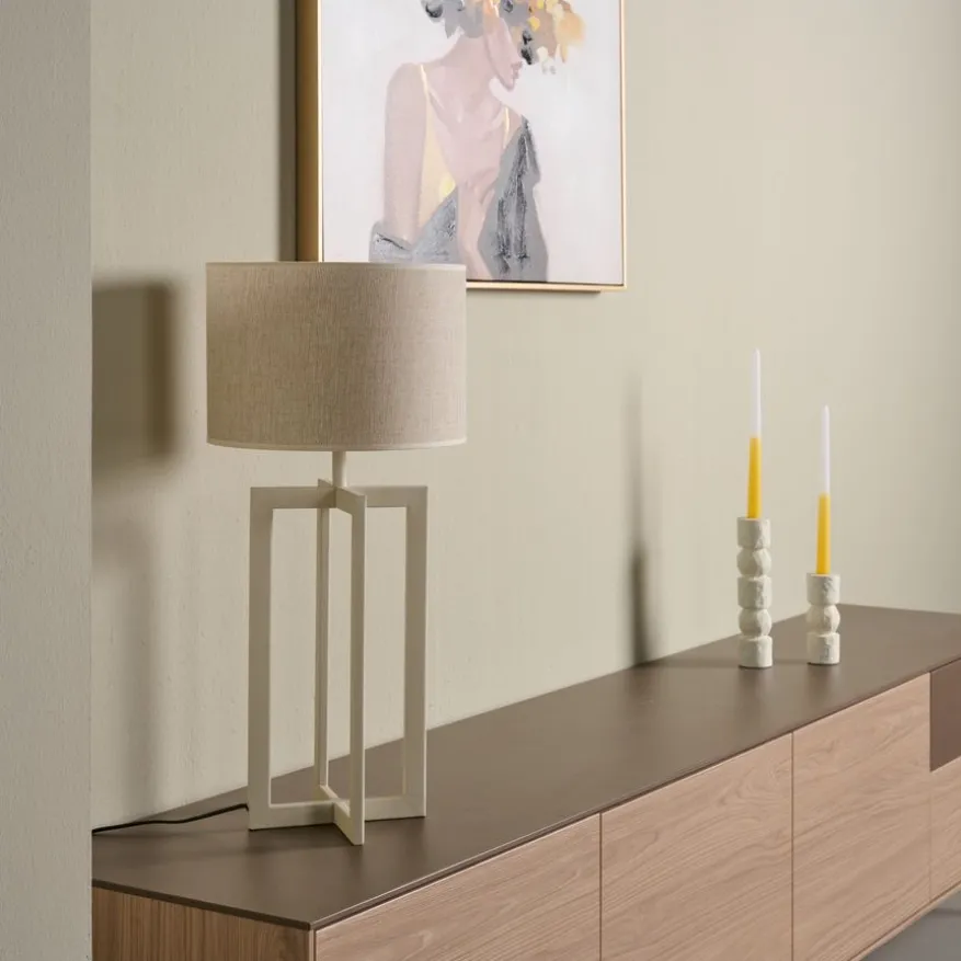 Light & Living Lampenvoet Mace Creme - E27 - 46 cm hoog
