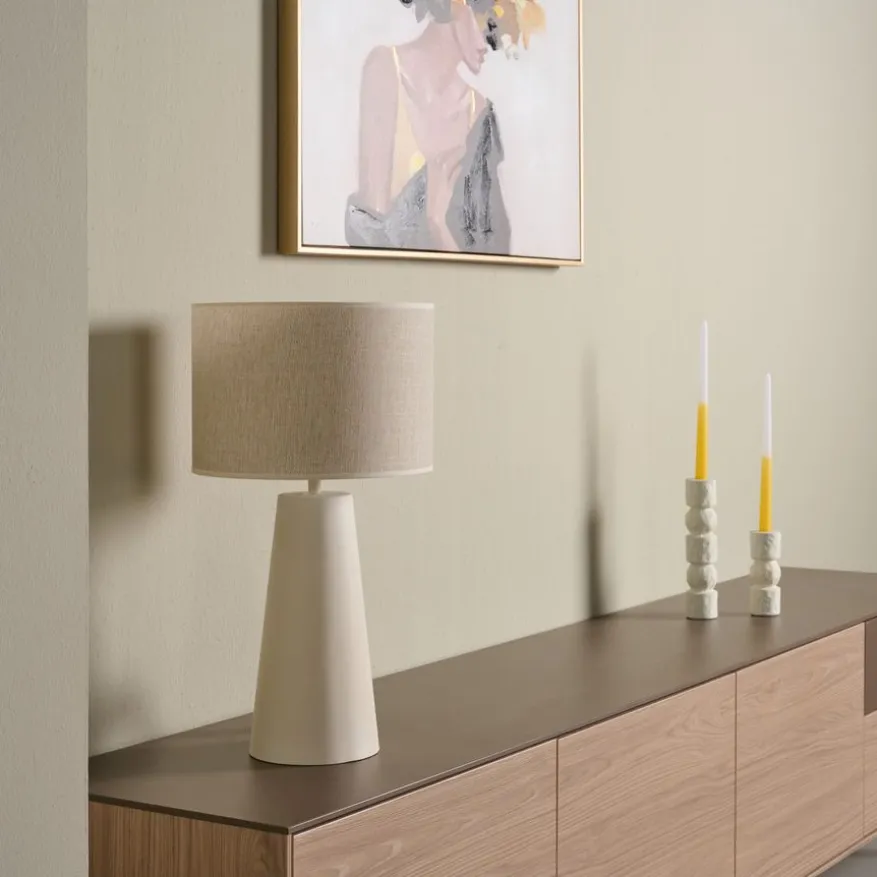Light & Living Lampenvoet Yelos Creme - E27 - 35 cm hoog