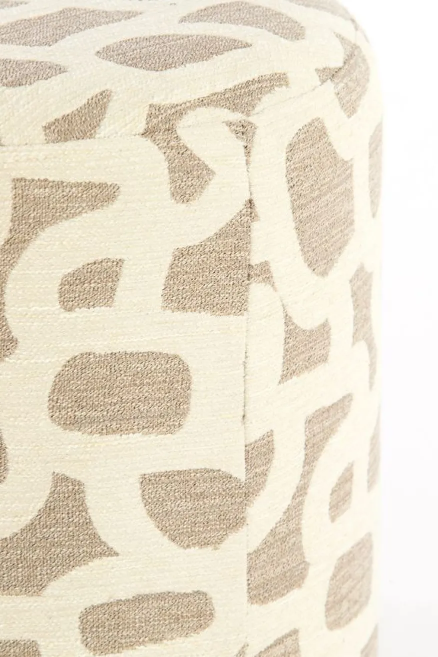 Light & Living Poef Davonte Taupe / Beige - Ø 40 cm