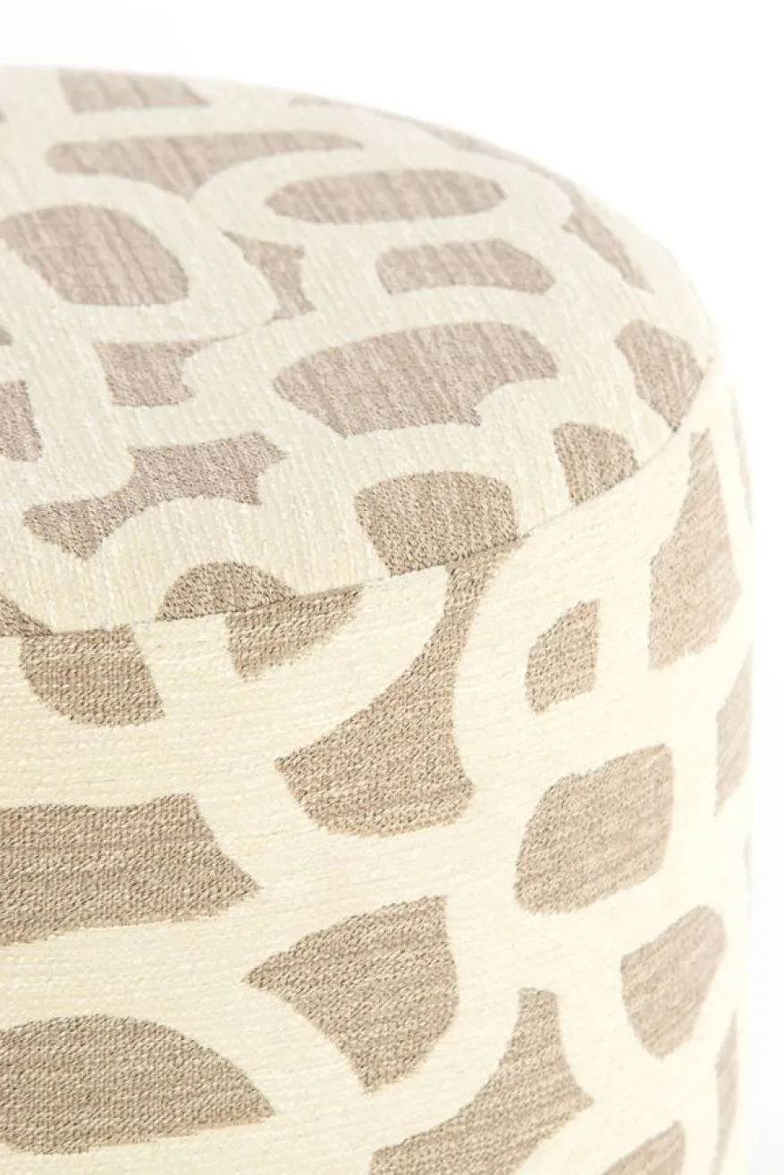 Light & Living Poef Davonte Taupe / Beige - Ø 40 cm