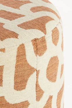 Light & Living Poef Davonte Terra / Crème - Ø 40 cm