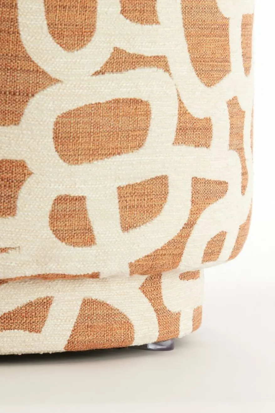 Light & Living Poef Davonte Terra / Crème - Ø 40 cm