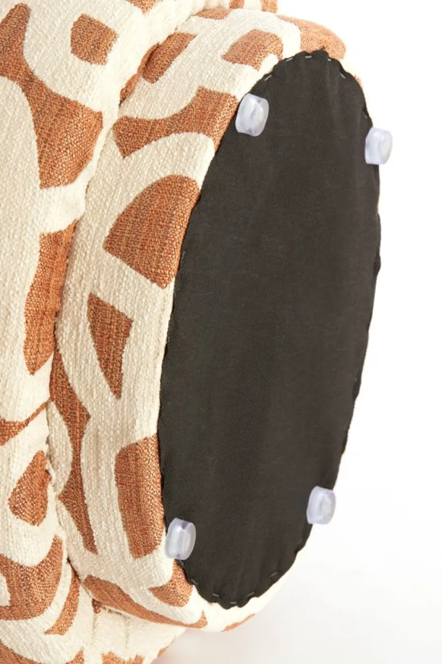 Light & Living Poef Davonte Terra / Crème - Ø 40 cm