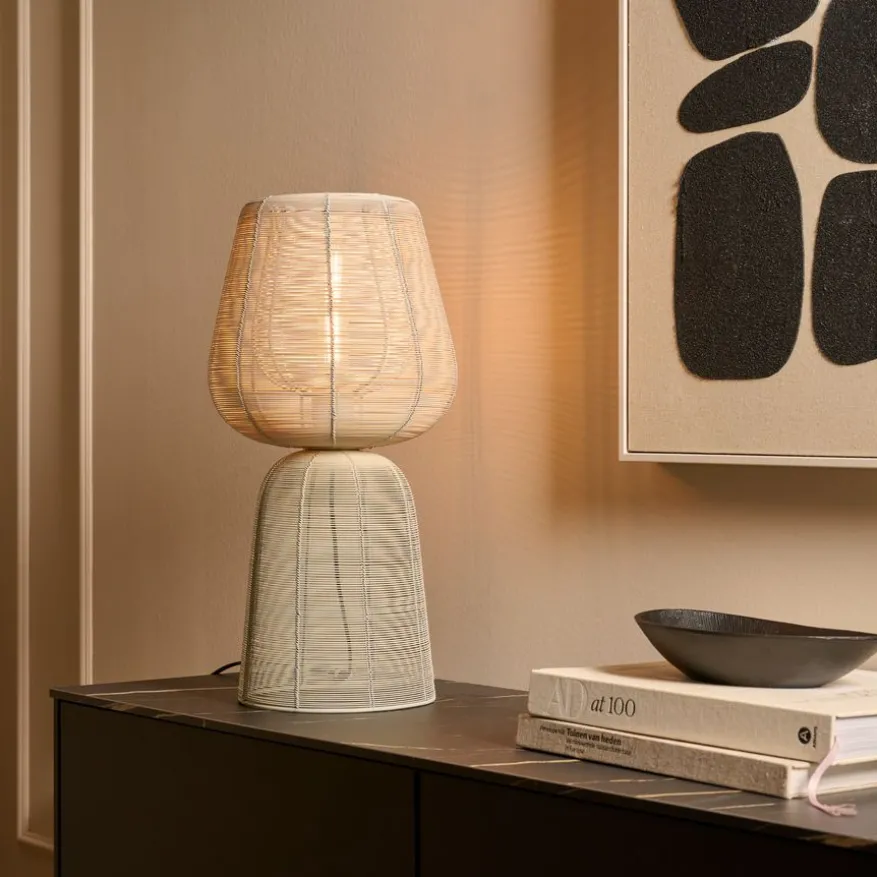 Light & Living Tafellamp Aboso Crème - E27 - 54 cm hoog