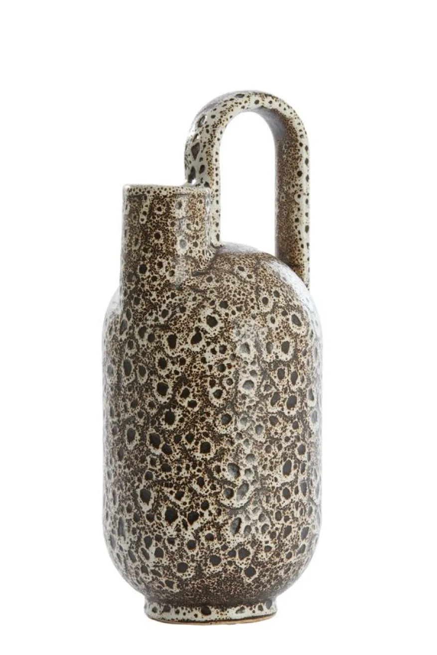 Light & Living Vaas Serres Crème / Zwart - 37 cm hoog