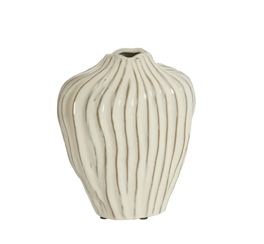 Light & Living Vaas Vechhia Crème - 25 cm hoog