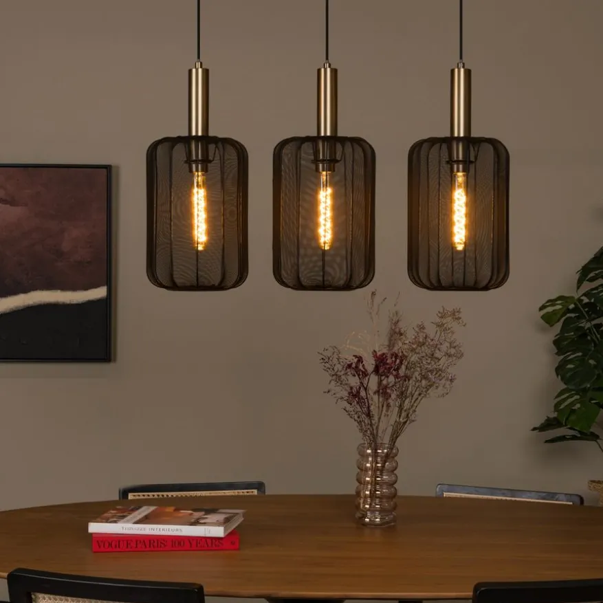 Lucide Hanglamp Corina Zwart - 3 x E27 - 90 cm breed