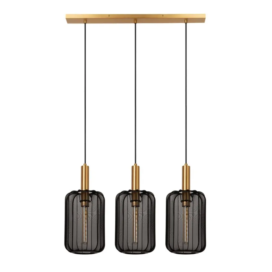 Lucide Hanglamp Corina Zwart - 3 x E27 - 90 cm breed