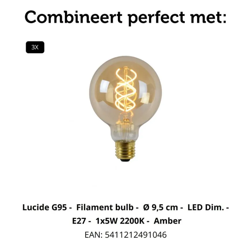 Lucide Hanglamp Danza Goud - 3 x E27 - Ø 50 cm