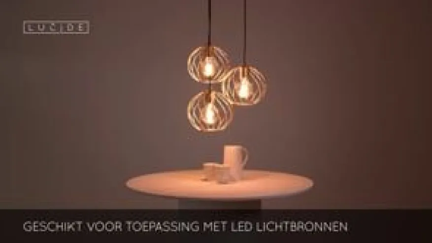 Lucide Hanglamp Danza Goud - 3 x E27 - Ø 50 cm