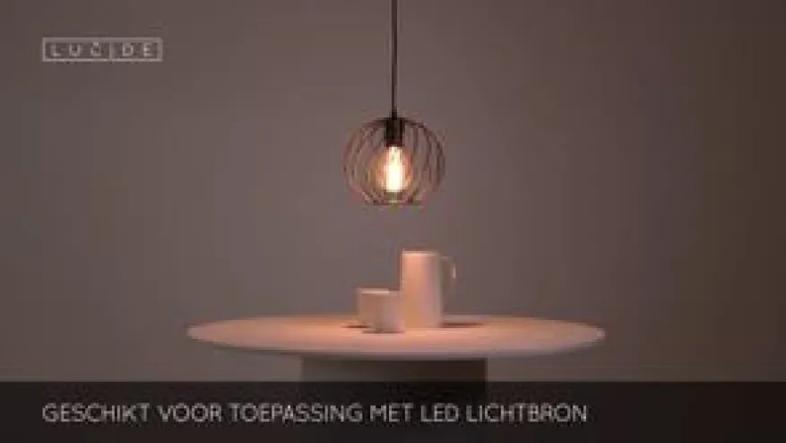 Lucide Hanglamp Danza Zwart - E27 - Ø 25 cm
