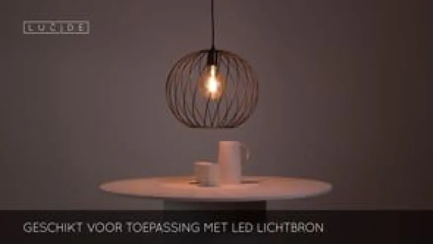 Lucide Hanglamp Danza Zwart - E27 - Ø 40 cm