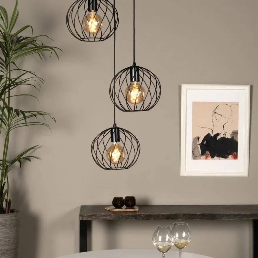 Lucide Hanglamp Danza Zwart - 3 x E27 - Ø 50 cm