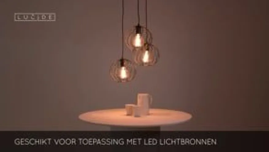 Lucide Hanglamp Danza Zwart - 3 x E27 - Ø 50 cm