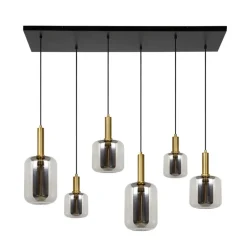 Lucide Hanglamp Joanet Zwart - 6 x E27 - 132 cm breed
