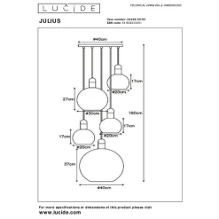 Lucide Hanglamp Julius Zwart - 5 x E27 - Ø 50 cm