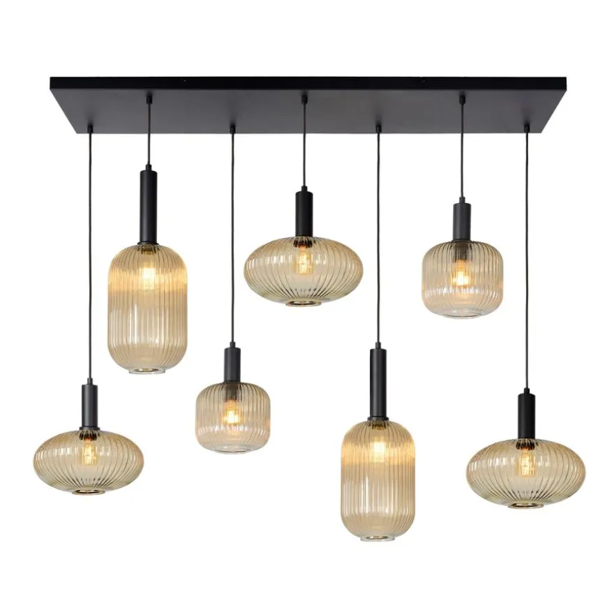 Lucide Hanglamp Maloto Goud - 7 x E27 - 150 cm breed