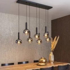 Lucide Hanglamp Marius Zwart - 7 x E27 - 130 cm breed