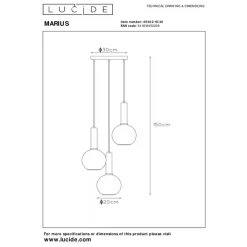 Lucide Hanglamp Marius Zwart - 3 x E27 - Ø 49 cm